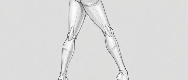 Рисование ног опора и движение