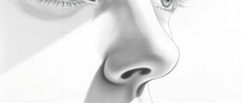 Рисование носа строение и светотень