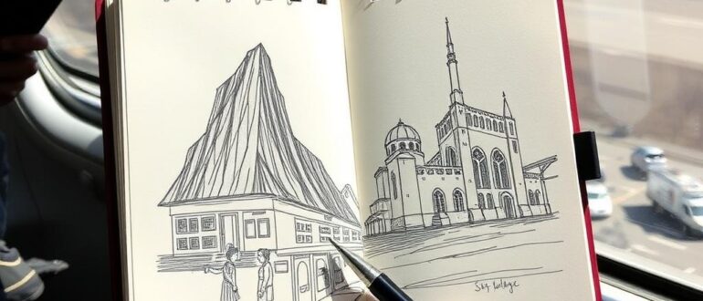 Путешествия и скетчбук зарисовки на ходу